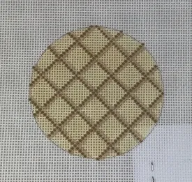* Kate Dickerson Needlepoint Collection ALB- 51 Cream   Taupe Crisscross