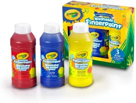 3 ct. 8-oz. Washable Finger-paint, Bold Colors