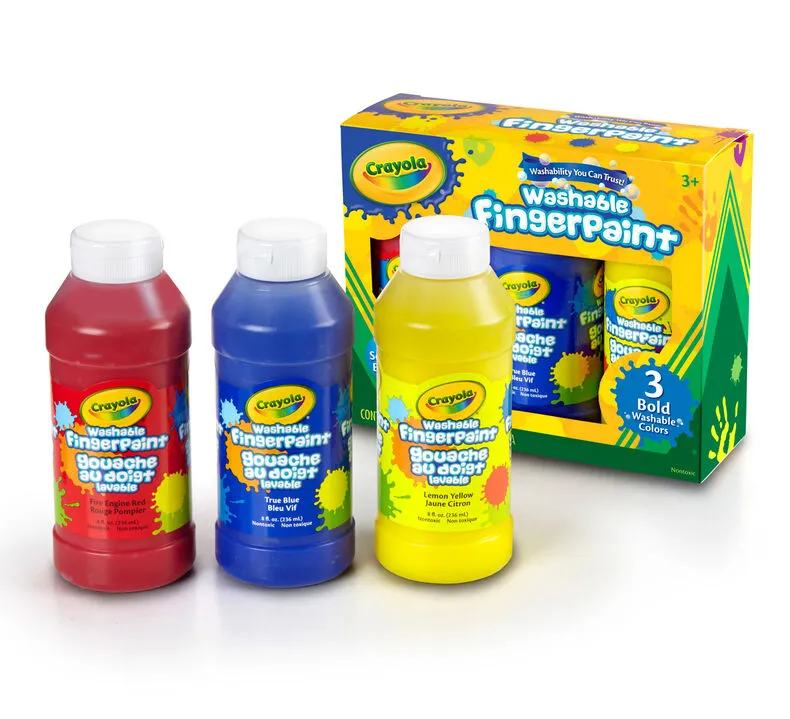 3 ct. 8-oz. Washable Finger-paint, Bold Colors