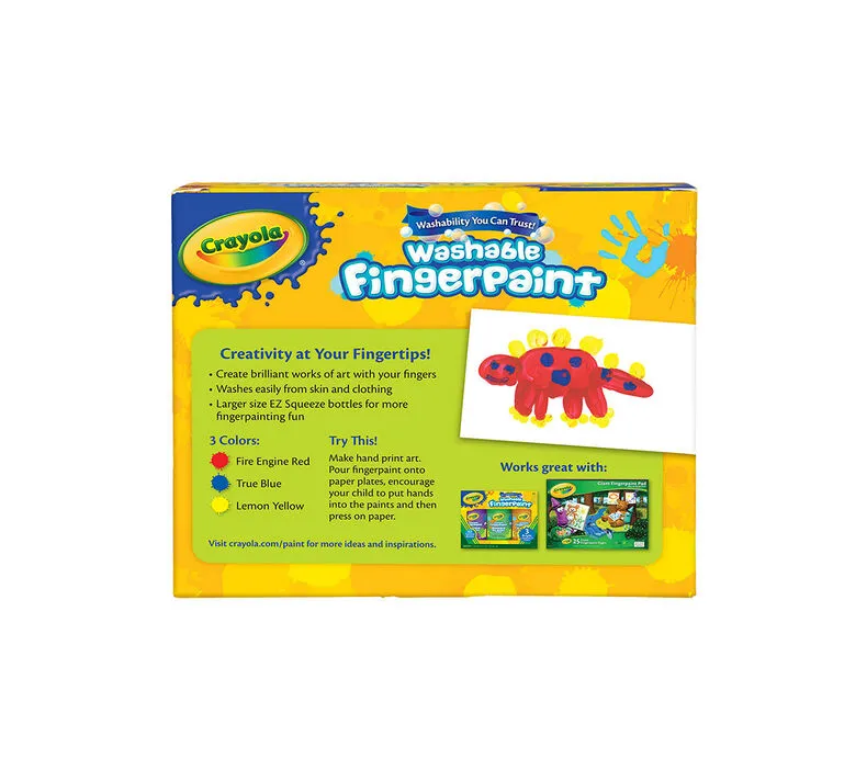 3 ct. 8-oz. Washable Finger-paint, Bold Colors