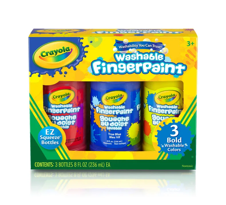 3 ct. 8-oz. Washable Finger-paint, Bold Colors