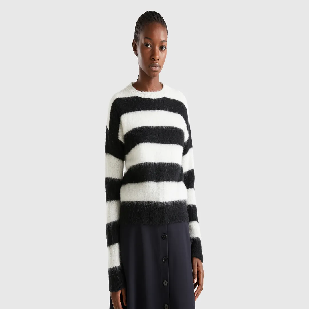 Alpaca Wool Blend Striped Sweater