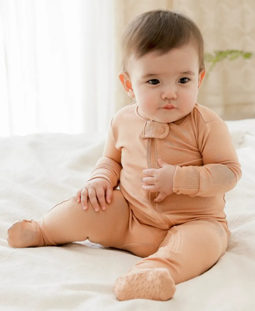 Basic Baby Modal Footies in Warm Sand