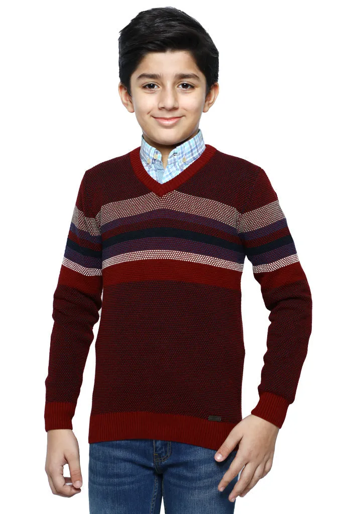 Boys Sweaters In Maroon SKU: KBE-0151-MAROON