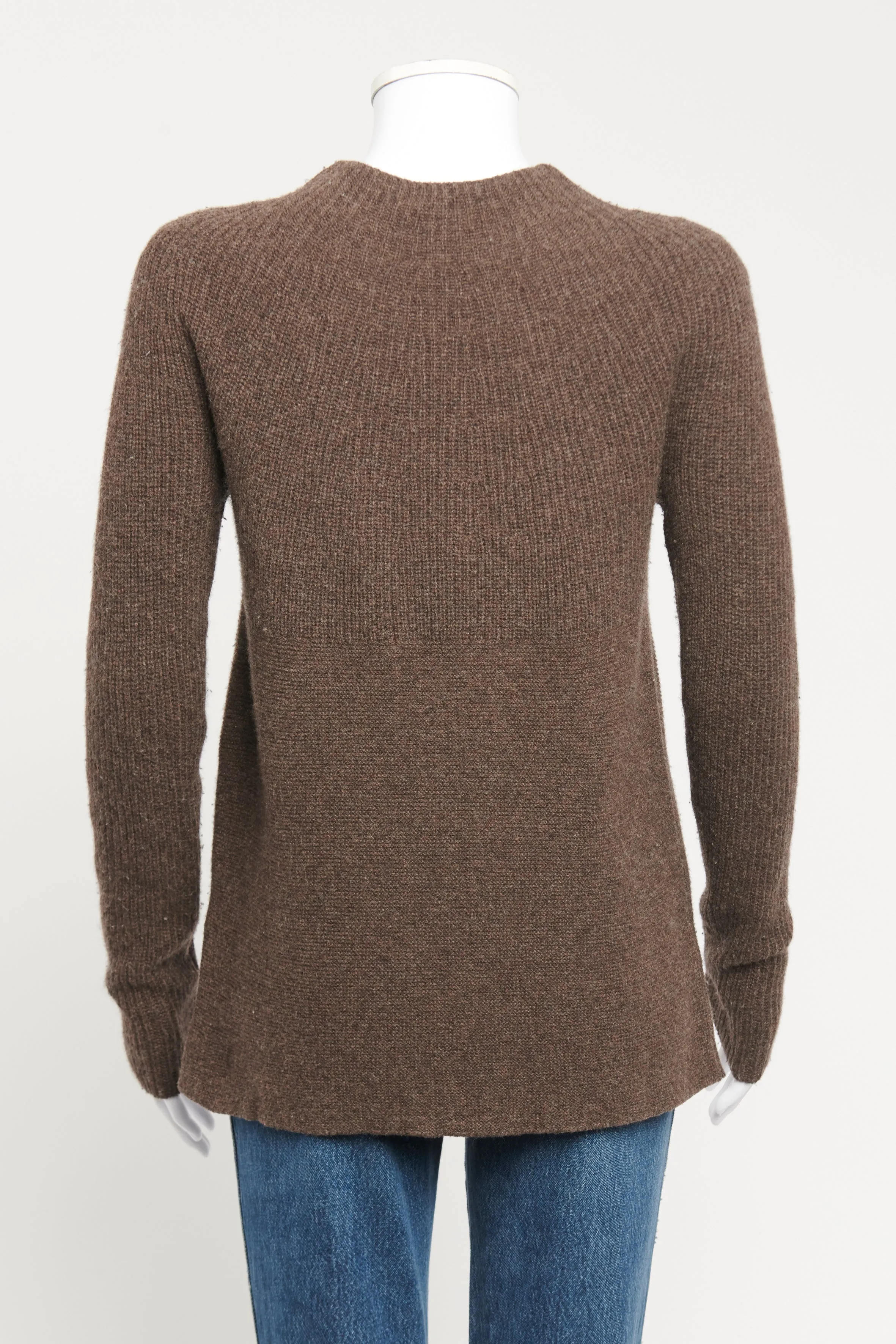 Brown Ribbed Preowned Knit Jumper