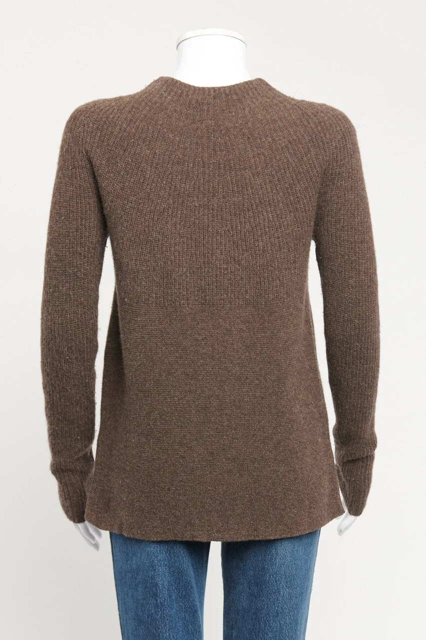Brown Ribbed Preowned Knit Jumper