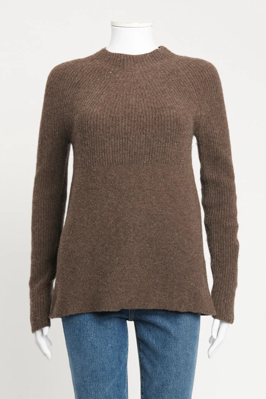 Brown Ribbed Preowned Knit Jumper