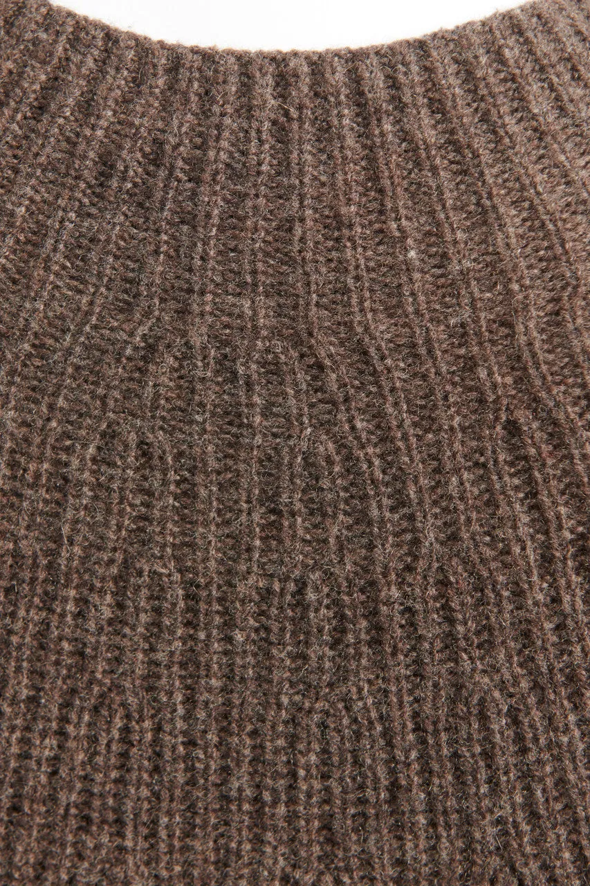 Brown Ribbed Preowned Knit Jumper