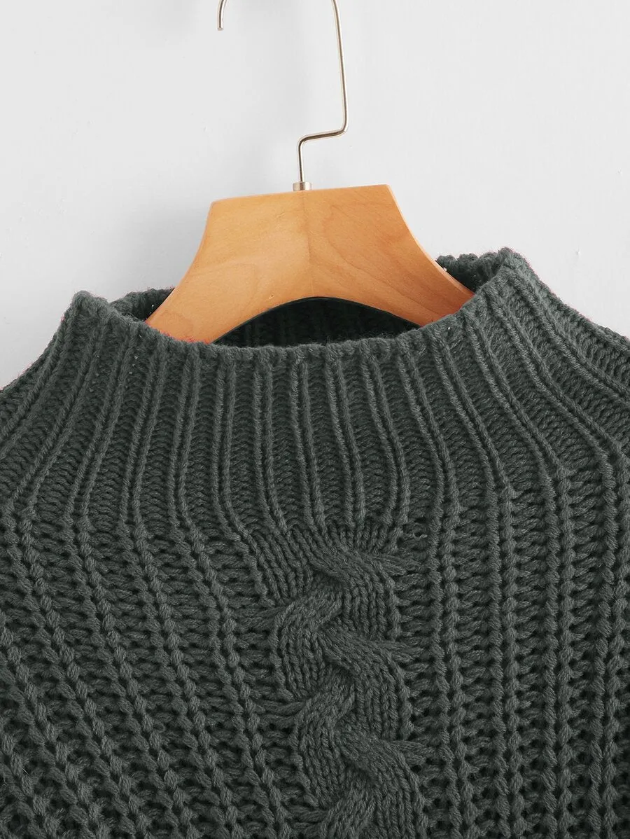 Cable-knit Cropped Sweater