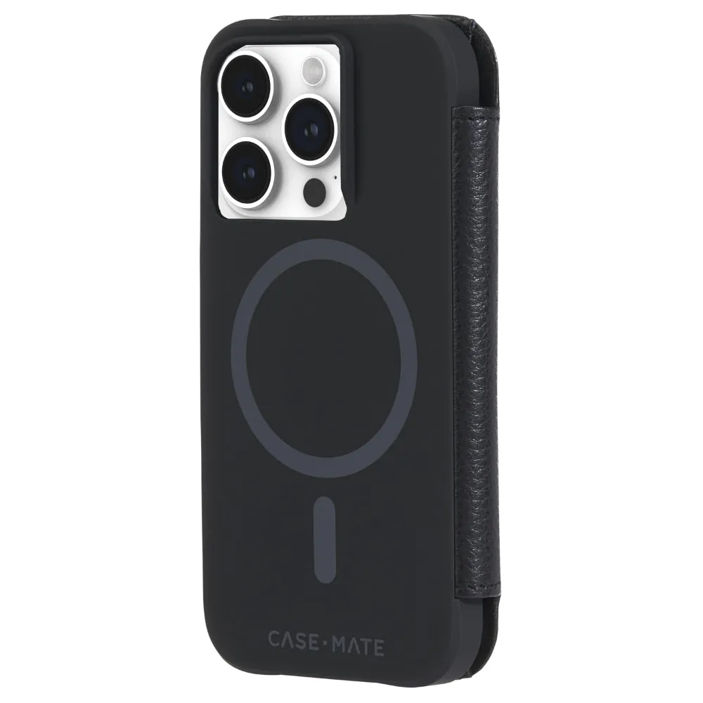 CASE-MATE iPhone 15 Pro Wallet Folio Black With MagSafe