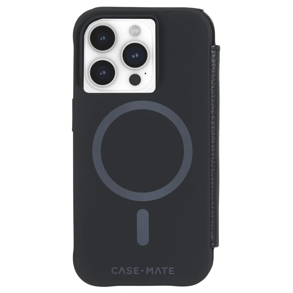 CASE-MATE iPhone 15 Pro Wallet Folio Black With MagSafe