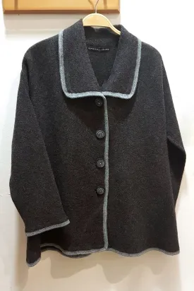 Charcoal and Duck Egg 4 Button Jacket