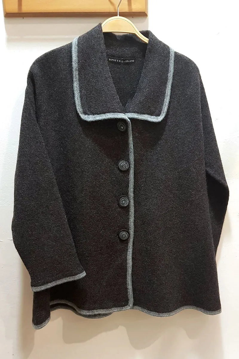 Charcoal and Duck Egg 4 Button Jacket