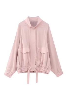 'Clara' Stand Collar Bomber Jacket