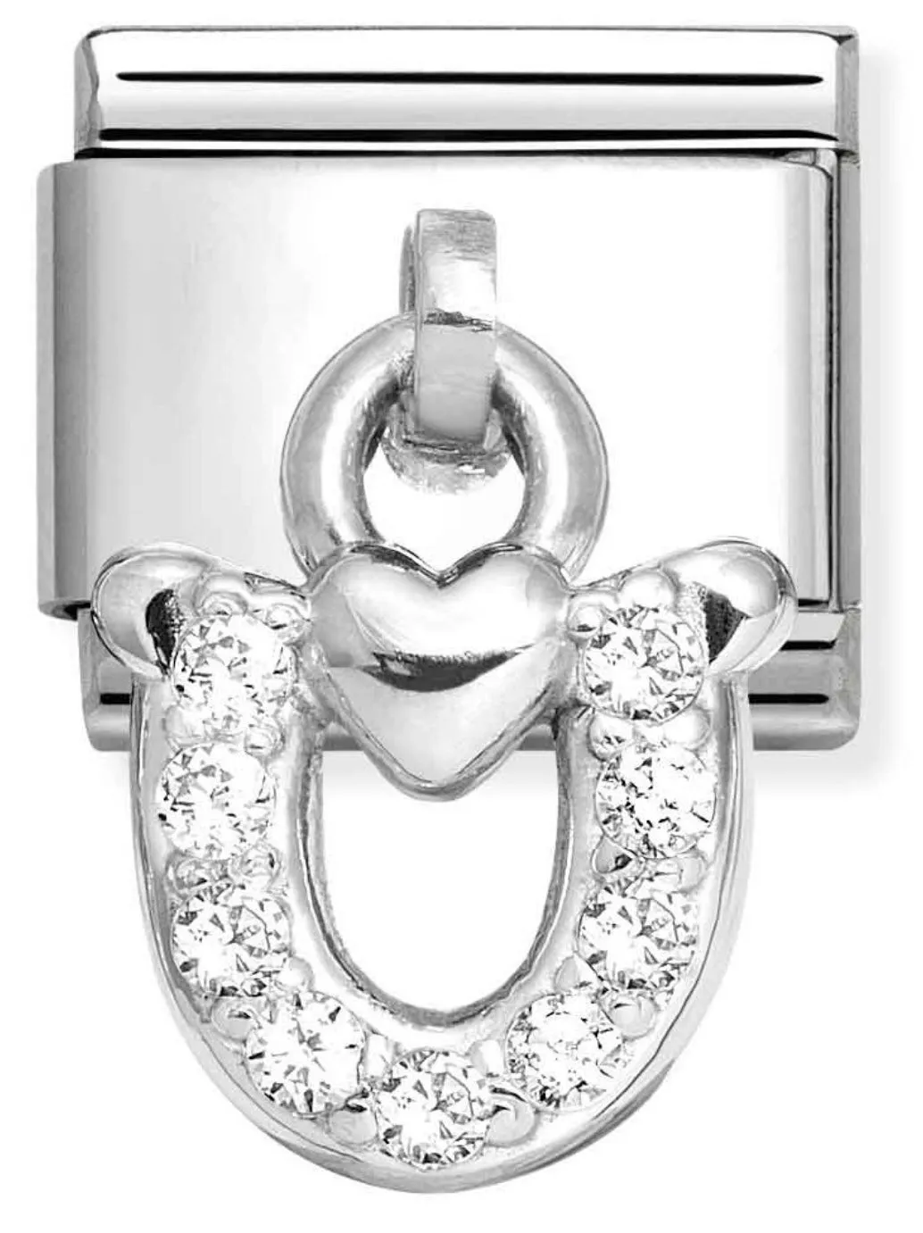 CLASSIC CLASSIC CHARMS, STEEL, AND 925 SILVER HORSESHOE WITH HEART