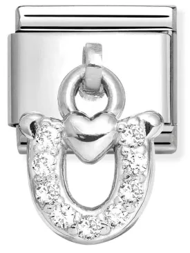 CLASSIC CLASSIC CHARMS, STEEL, AND 925 SILVER HORSESHOE WITH HEART