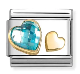 Classic Hearts with Blue Stone Link