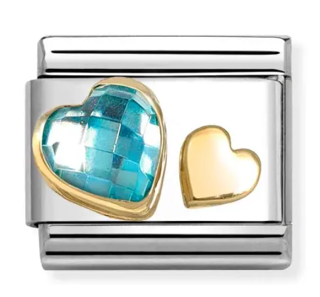 Classic Hearts with Blue Stone Link