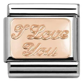 Classic PLATES S/steel Bonded Rose Gold Gold I love you 430101/30