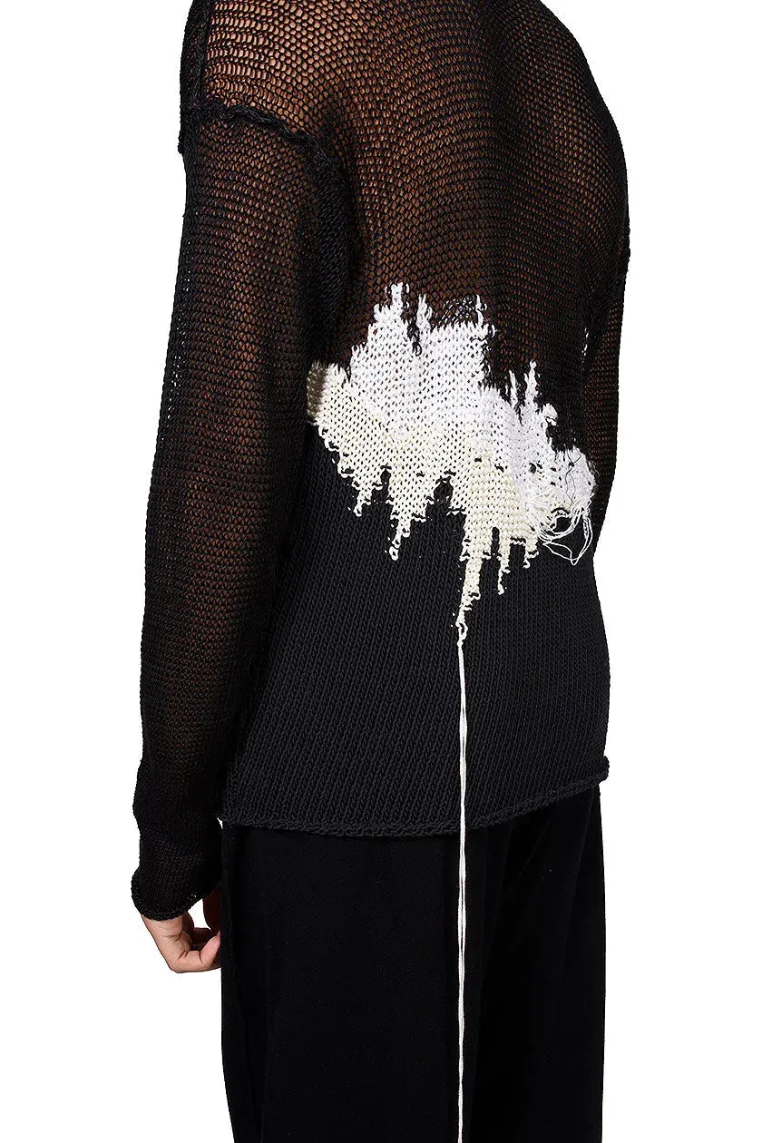 Contrast Panelled Crew Neck Knit