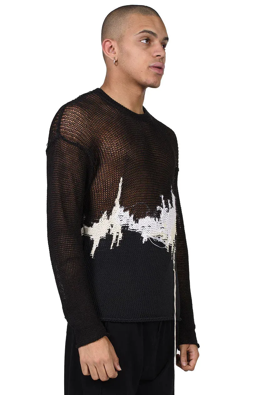 Contrast Panelled Crew Neck Knit