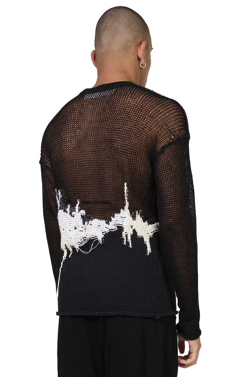 Contrast Panelled Crew Neck Knit