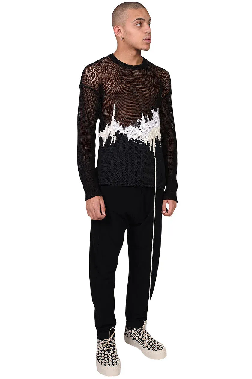 Contrast Panelled Crew Neck Knit