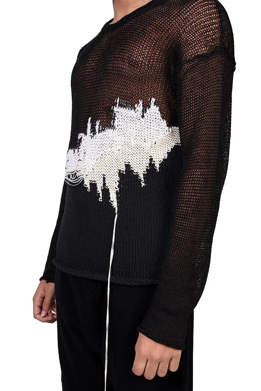 Contrast Panelled Crew Neck Knit