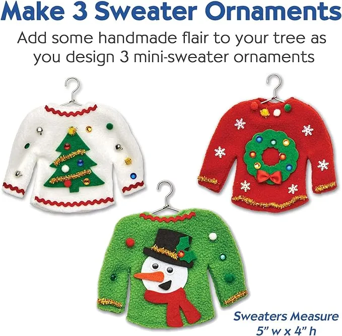 Creativity for Kids Holiday Sweater Ornaments Craft Kit