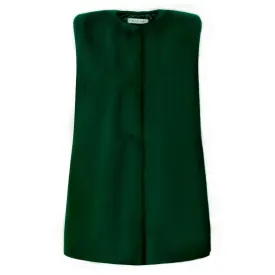 Cuddle Faux Fur Gilet in Petrol Green