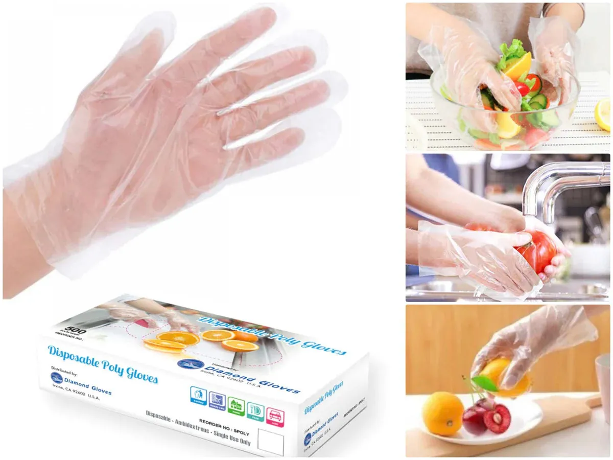 Disposable Gloves Diamond - High Density Polyethylene Gloves CDPOLY