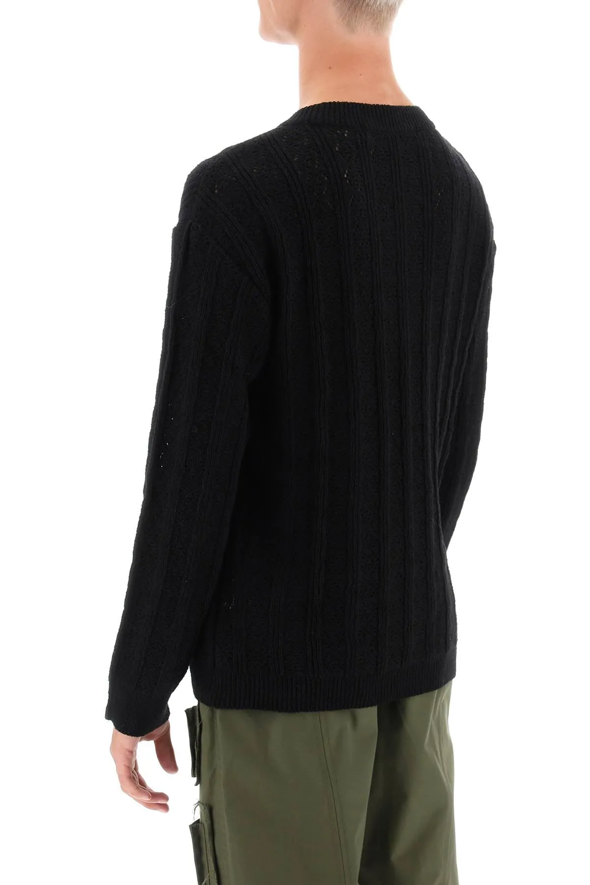 dragon pointelle knit sweater