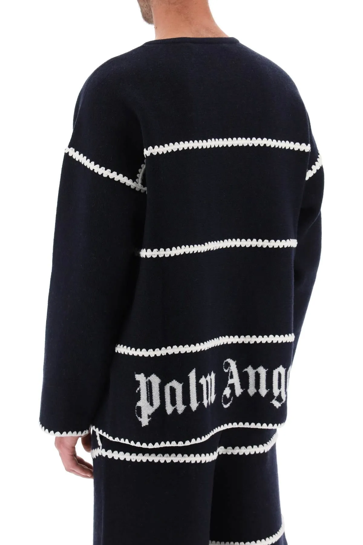 embroidered jacquard sweater