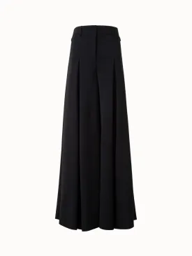 Extra Wide Palazzo Wool Stretch Twill Pants