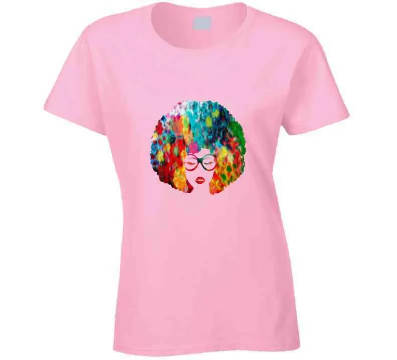 Floral Afro Ladies T Shirt and Hoodie