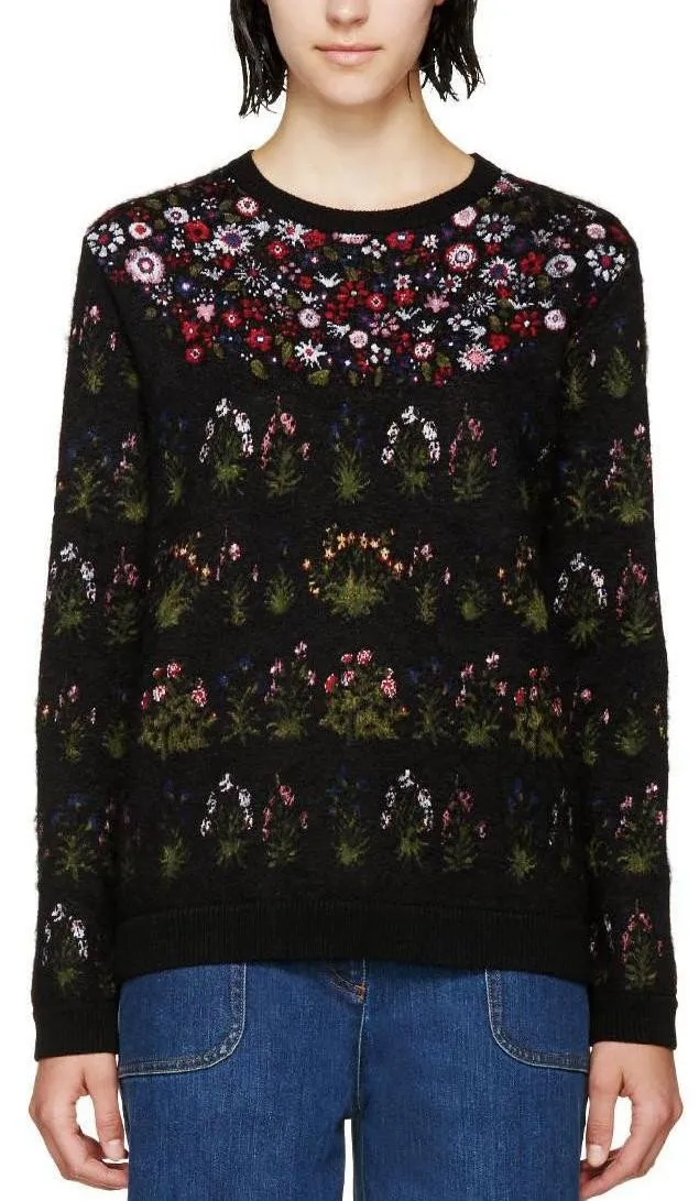Floral Intarsia Knit 'Primavera' Sweater