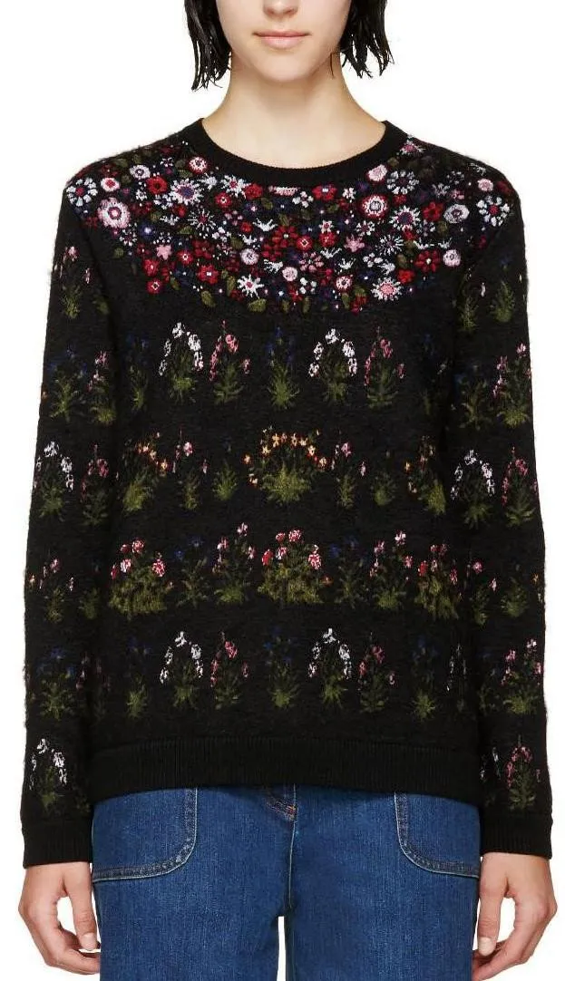 Floral Intarsia Knit 'Primavera' Sweater