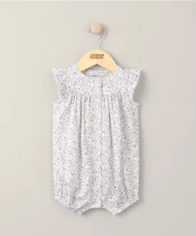 Floral Jersey Shortie Romper - Pink