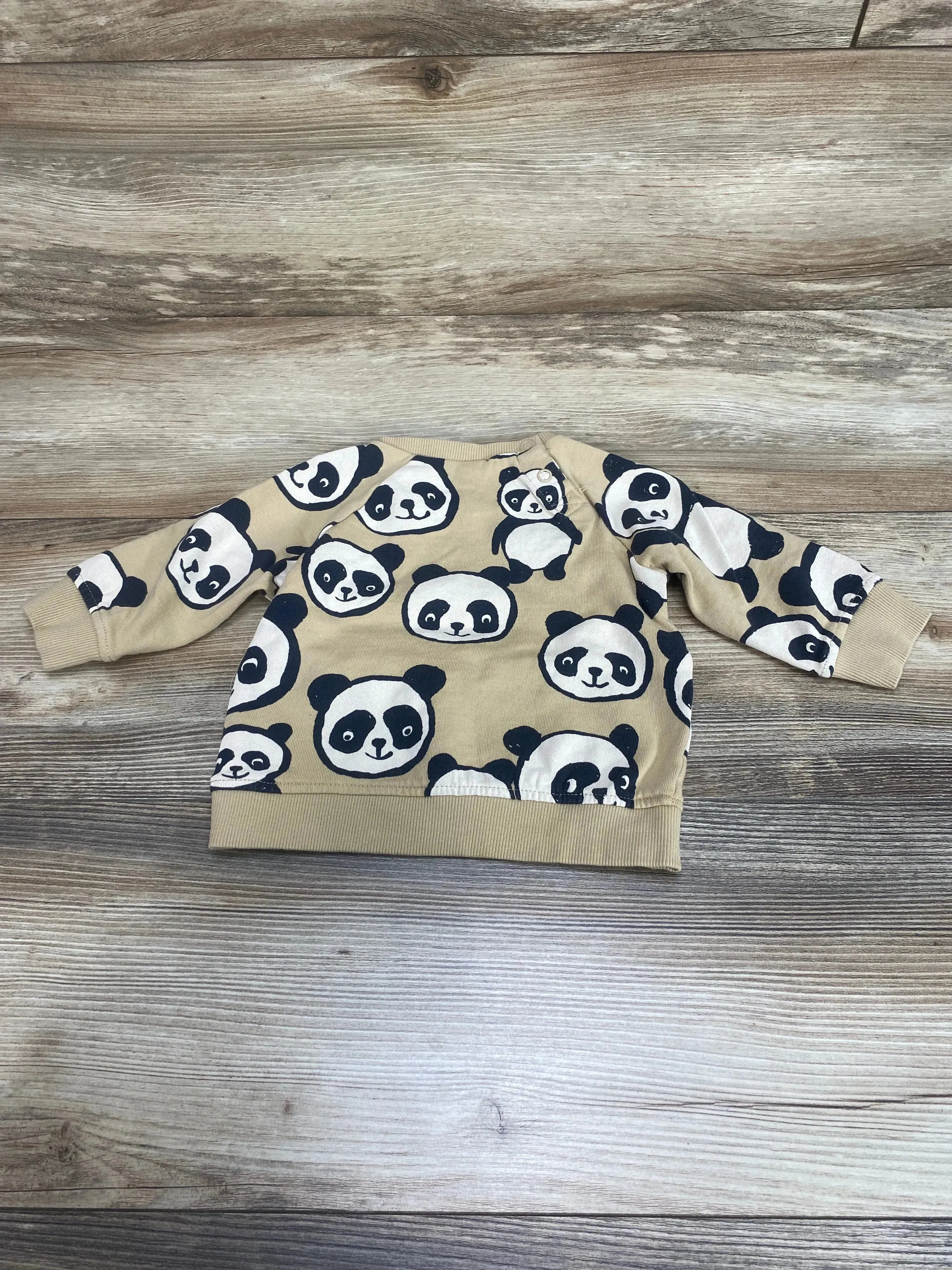 H&M Panda Print Sweatshirt Beige sz 6m