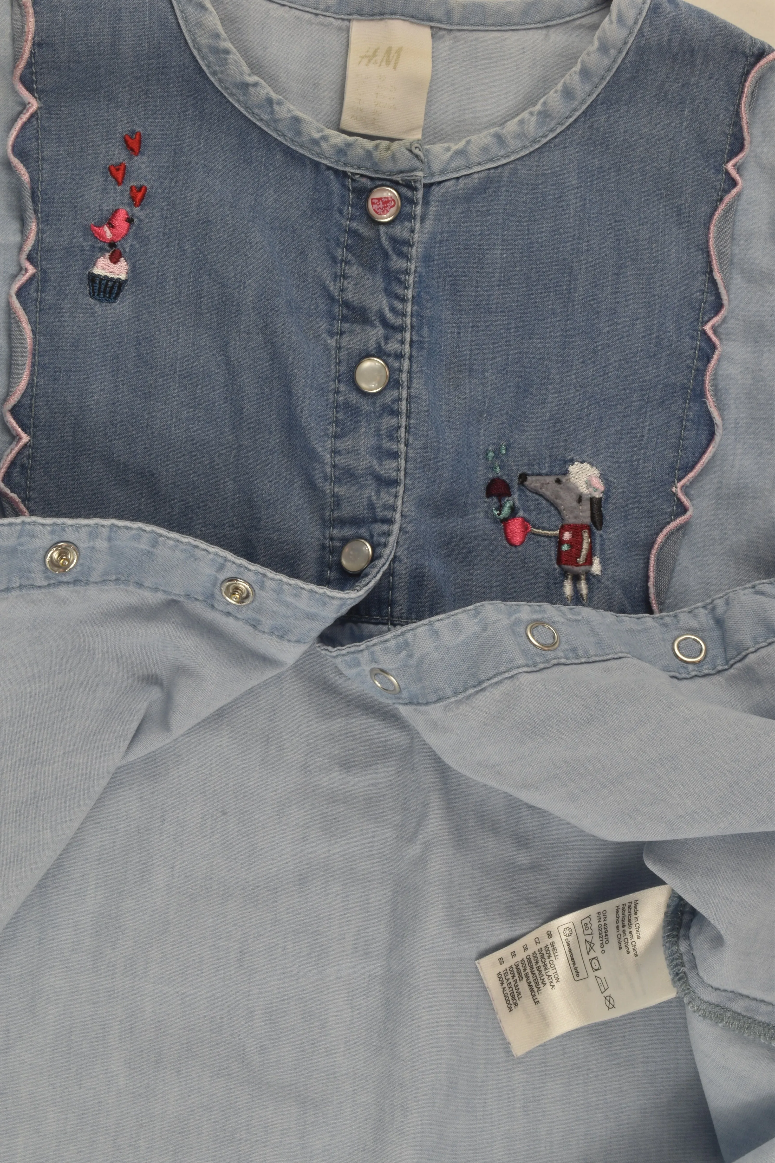 H&M Size 2 (92 cm) Denim Shirt