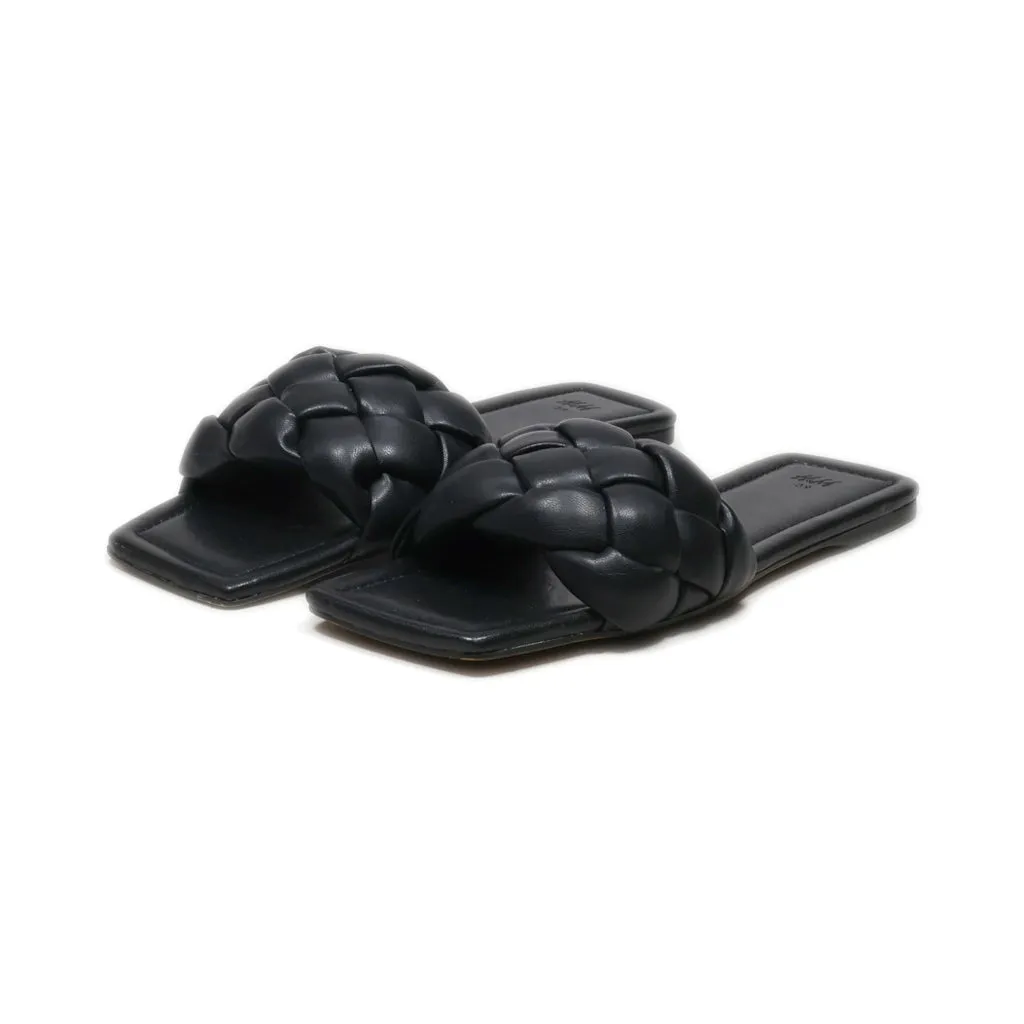 H&M Sliders Leather Black Colour For Women