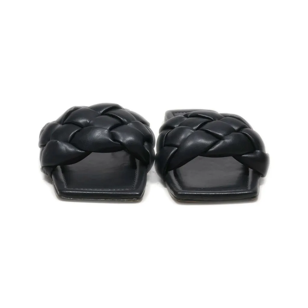 H&M Sliders Leather Black Colour For Women