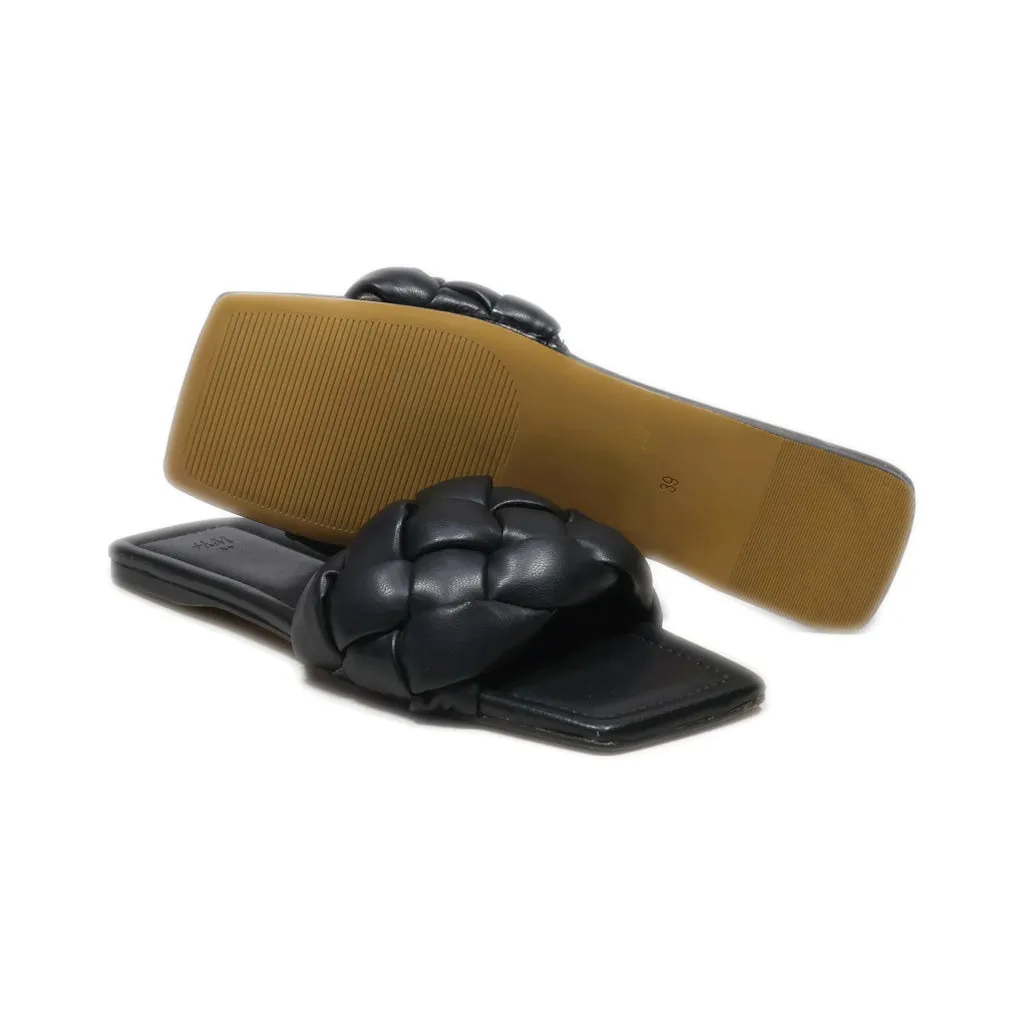 H&M Sliders Leather Black Colour For Women