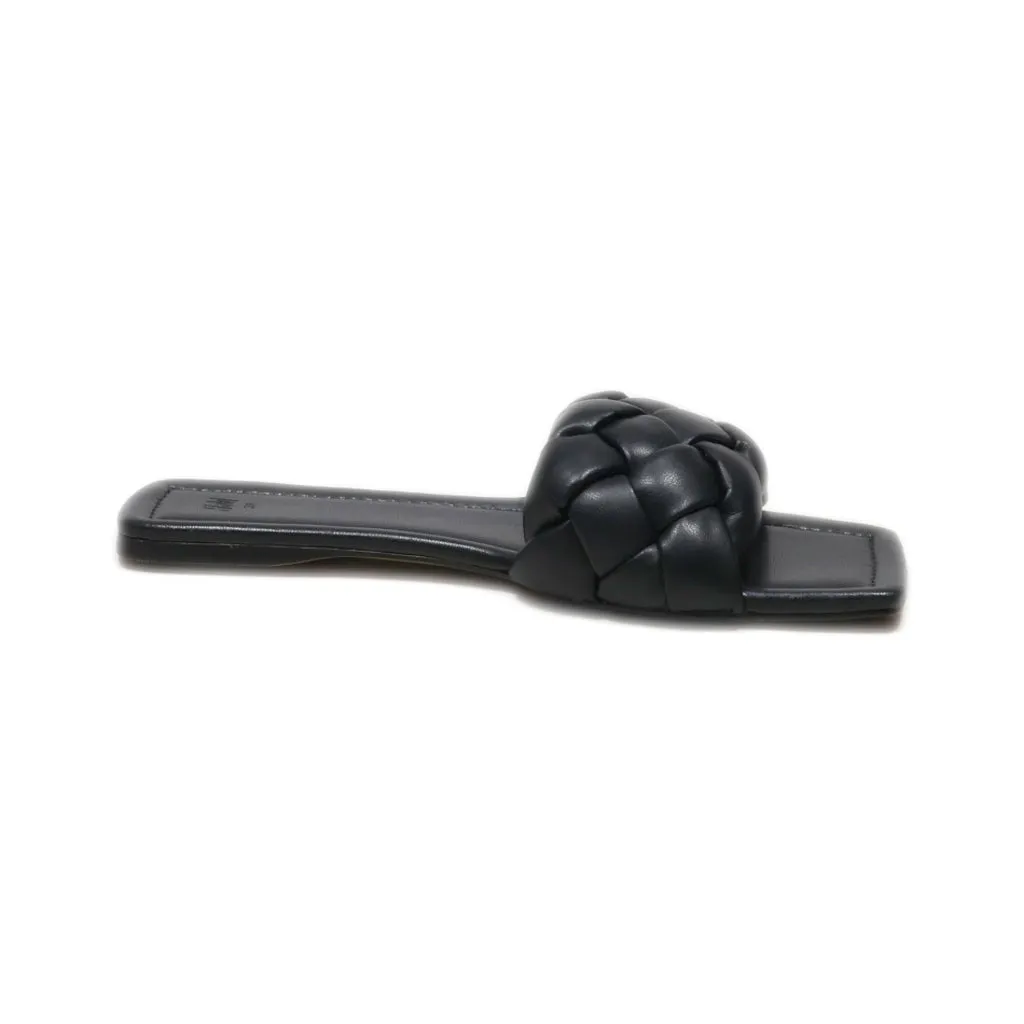 H&M Sliders Leather Black Colour For Women