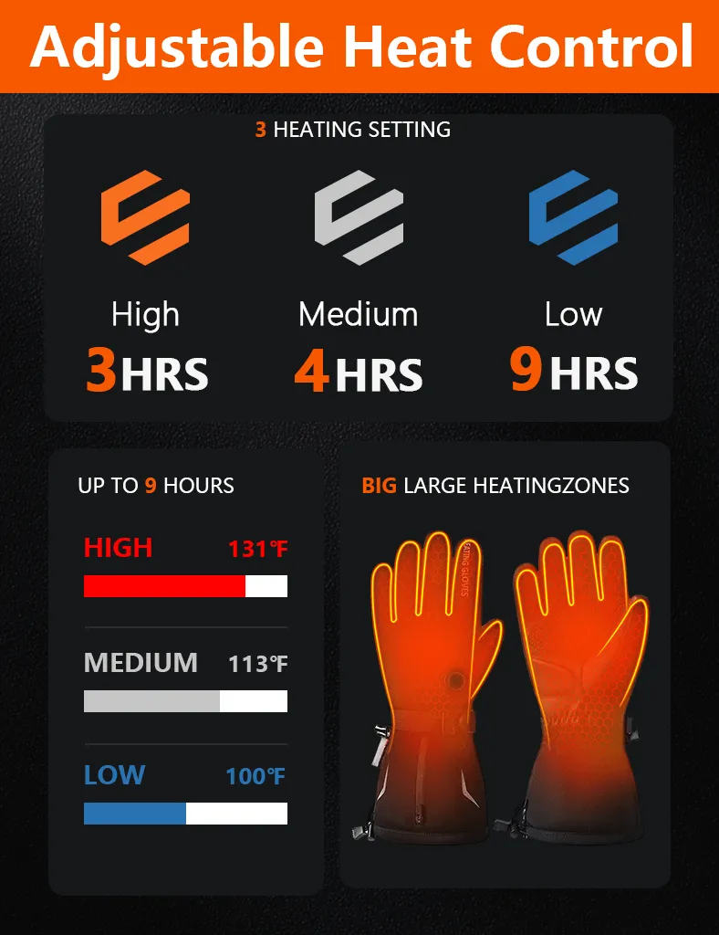 Heated Gloves - 3M Thinsulate™ for Winter Warmth and Device Use