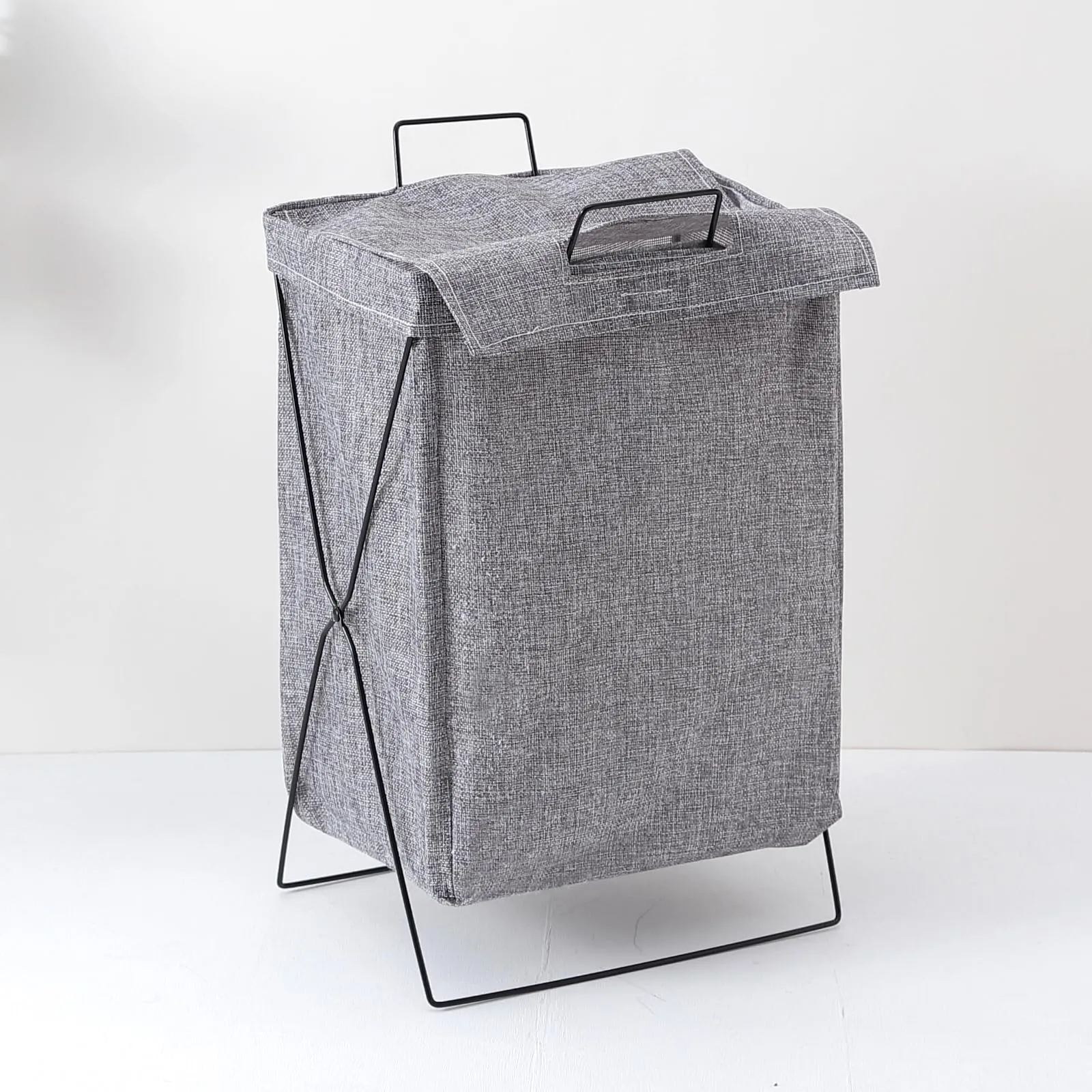 Homestic Laundry Basket For Clothes|Foldable Laundry Hamper|Basket For Toys, Dirty clothes, Storage "40 LTR" (Grey)