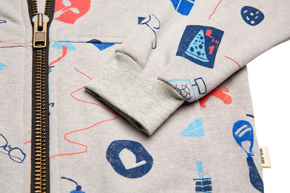 HOODIE - CITY PRINT - GREY