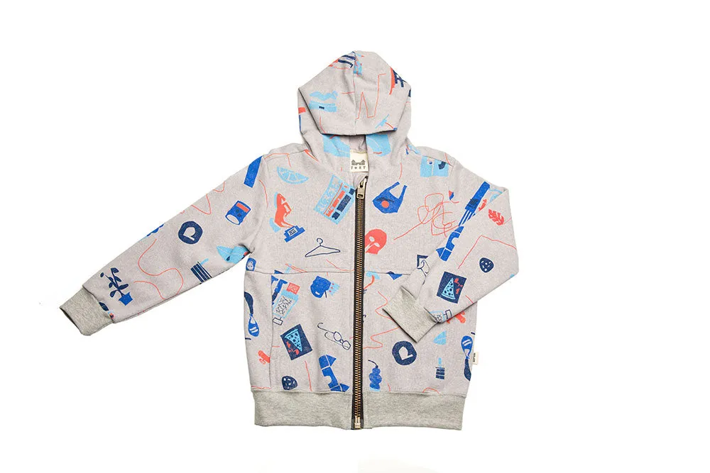 HOODIE - CITY PRINT - GREY