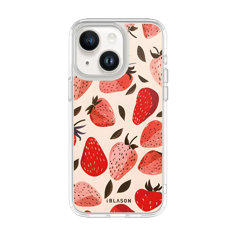 iPhone 14 Plus Halo MagSafe Cute Phone Case - Strawberries