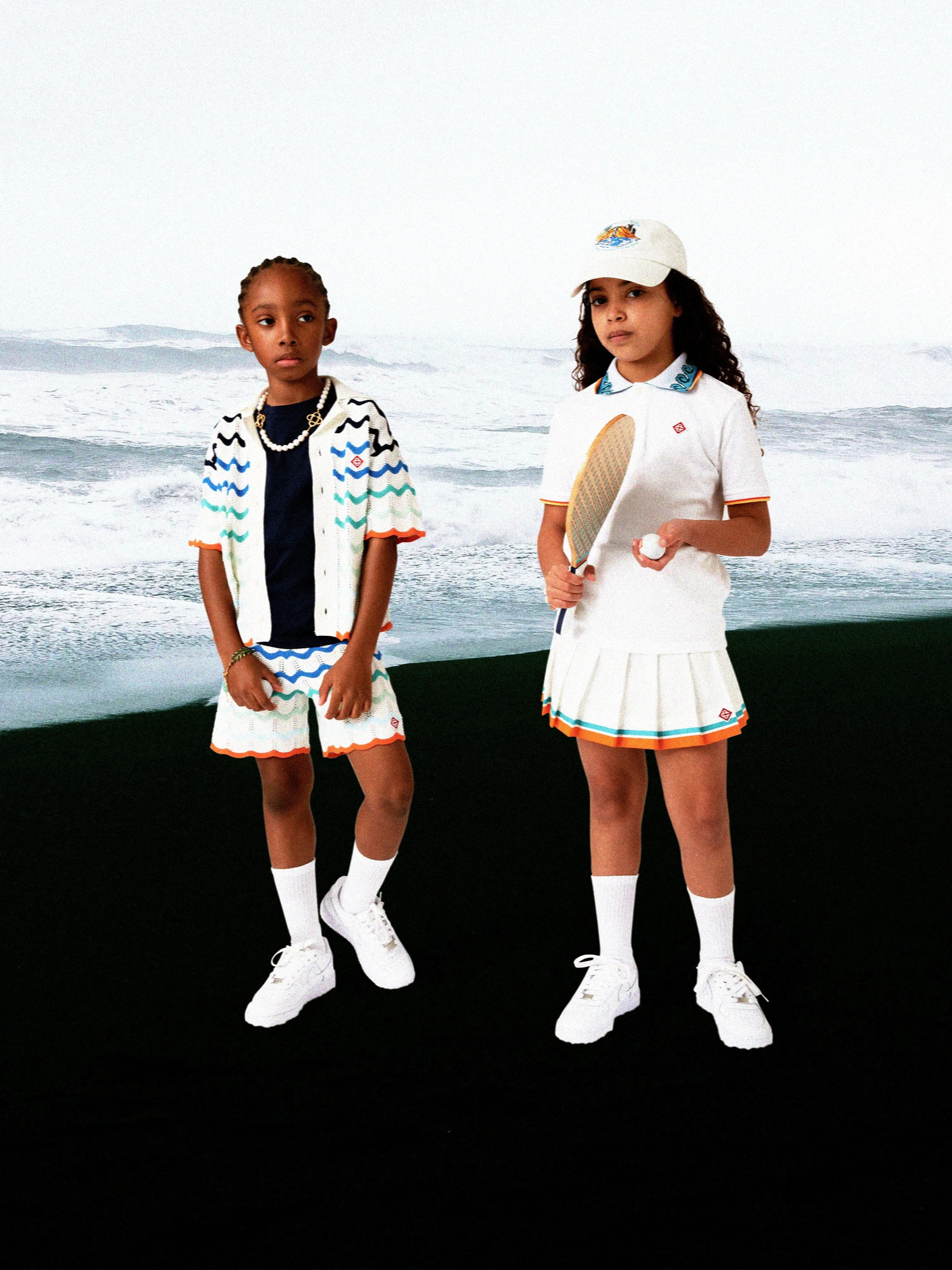 Kids Oasis Embroidered Cap in White